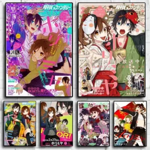 Anime Figure Horimiya Poster Aesthetics Manga Cover Minimalist Aesthetics Canvas Painting for Living Room Modern Home Decor