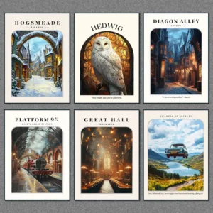 Weasley's Car Wizard Village Diagon Alley Witchcraft and Wizardry Prints Hogwarts Poster Wall Art Canvas Home Living Room Decor