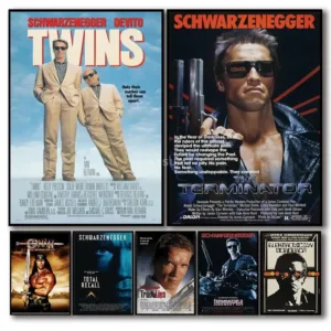 Arnold Schwarzenegger Iconic Movie Posters Sabotage Conan The Terminator Canvas Wall Art for Home Decor