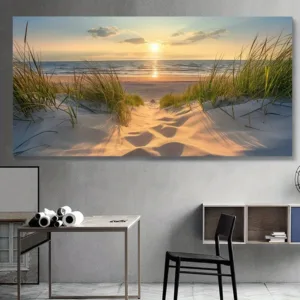 Beach Sunset Wall Art Posters Large Landscape Canvas Painting Print Nordic Wall Decoration Picture for Home Decor Unframed