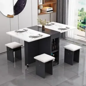 Folding Dining Table Set 4 Chairs Italian Nordic Dining Table Decorate Simple Mesas Y Sillas De Comedor Kitchen