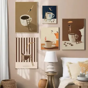 Coffee Diver Canvas Prints Kitchen Good Morning Coffee Wall Art Posters for Modern Living Room Home Decor Coffee Lovers Gifts