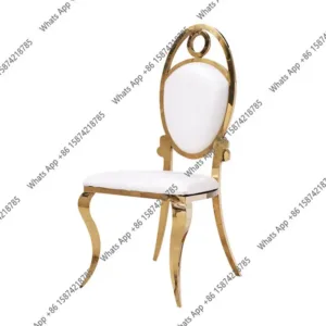 X30 Stainless Steel Chair Titanium Wedding Chair Banquet Hall Dining Chair Hotel Wholesale Leather Art