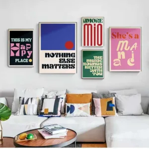 Minimalism Decor Posters Quotes Wall Art Canvas Painting Inspired Music Ciao Amore With Love Prints Living Room Home Decor
