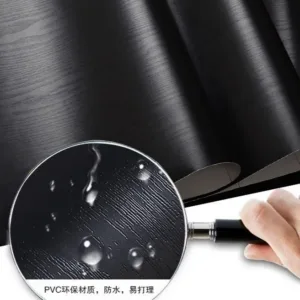 Black Wood Matt Furniture Stickers Boeing Film PVC Adhesive Paper Back Vinyl Wallpaper Cabinet Furniture Wood Fiber Wallpaper