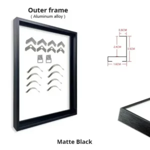 Matt Black 40-50 Cm Small Size Canvas Picture Metal Aluminum Frame Oil Painting Art Wall Art Photo Poster Home Decoration