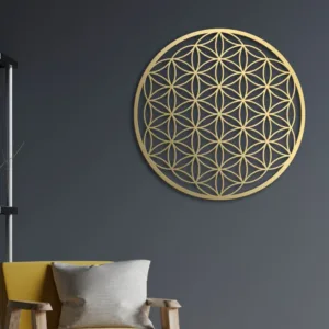 1PC Flower of Life & Lotus Metal Wall Sculpture | Halloween & Christmas Gift, Bedroom/Living Room/Couch Above Decor