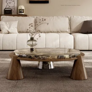 Italian Minimalist Marble Round Coffee Table Modern Simple Living Room High Grade Coffee Table Creative Furniture mesas FYCT