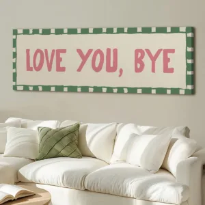 "Love You Bye"Love Quote Canvas Print Poster Modern Minimalism Large Horizontal Art Prints Wall Art Valentine's Day Home Decor