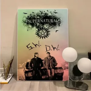 Classic Movie TV Show Supernatural Canvas Wall Art Retro Canvas Painting Home Kawaii Room Decoration Wall Decor