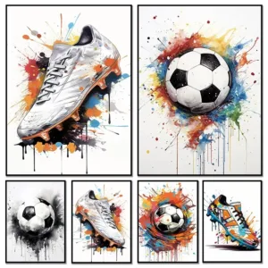 Fashion Graffiti Football Shoes Canvas Painting Modern Art Poster Inspirational Wall Picture for Men Boy Living Room Home Decor