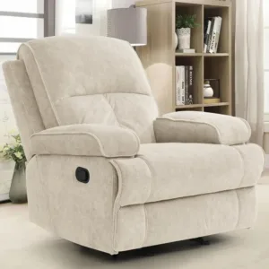 Manual Rocker Recliner Chair, High Back Glider Deep Seat, Upholstered Fabric Armchair Living Room & Nursery, Custom