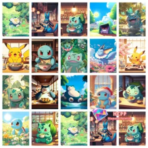 Pikachu Bulbasaur Squirtle Anime Diamond Painting Kit Square Round Diamond 5D DIY Mosaic Handmade Art Exquisite Gift Home Decor