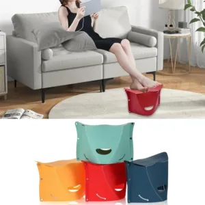 Space-Saving Folding Chair Ultra-Thin Plastic Stool for Camping Travel Home Lightweight Portable Seat for Train Outdoor Use