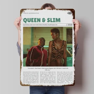 Queen & Slim Movie Poster Customized Vintage Metal Signs Wall Art Retro Tin Plaque for Bedroom Decoration Room Accessories House