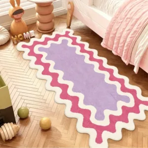 Minimalist Carpets for Living Room Dopamine Color Bedroom Decor Carpet Art Irregular Shape Plush Rug Fluffy Soft Home Floor Mat