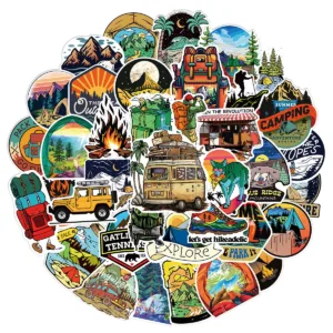 100PCS Outdoor Camping Travel Backpack Tent Graffiti Sticker Luggage Laptop PVC Cartoon Waterproof Sticker