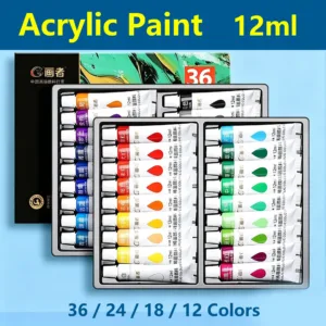 Vibrant Acrylic Paint Set 12/18/24/36 Colors | 12ml Art Painting Kit for Canvas, Wood, Rock, Ceramic, Fabric, Paper & DIY Crafts