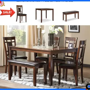 BestsellerBennox 5 Piece Counter Height Dining Set, Includes Table & 4 Barstools, Brown