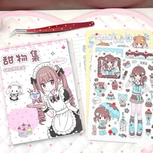 New Cute Sweet Item Sticker Book Cartoon Style Trendy High-look Student Stickers for Journaling DIY Decoration Collage Cute Gift