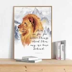 CS Lewis Narnia Inspirational Quotes Art Print Canvas Calligraphy Poster with Bible Verses for Living Room Wall Decor