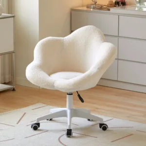 Bedroom Makeup Chair Nordic Lamb Wool Living Room Dressing Chairs Luxury Swivel Soft Armchair Backrest Stool Home Furniture