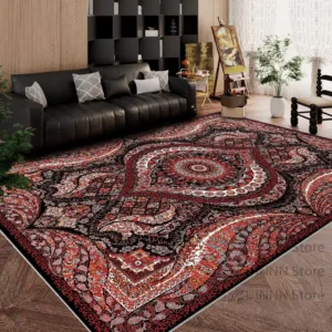 Persian Ethnic Large Living Room Rugs Luxury Decoration Home Absorbent Carpet Office Dining Room Washable Floor Soft Mat Bedroom