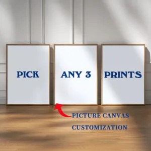 3pcs Personalized Custom Canvas Prints Photo Custom Poster For Family Life Pets Anime Birthday Weddings Scenery Home Decor Gift