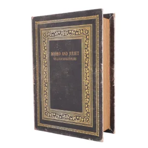 Decorative Book Box Wood Leather European Vintage Book Shape Storage Box Faux Antique Book Box for Home Hotel Office