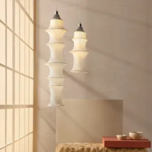 Nordic Minimalist Fabric Wabi Sabi Led Pendant Lights Living Dining Room Loft Home Decor Chandelier Bedroom Corner Bedside Lamp