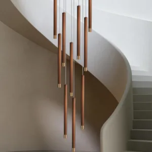 Modern Stair Chandelier Nordic Luxury Minimalist Pendant Light Designer Villa Living Room Lighting LED Showroom Stair Chandelier
