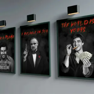 Movie Mafia Boss Legendary Figure Poster Canvas Print Art Mafia Portrait Canvas Painting Scarface Escobar Godfather Wall Decor