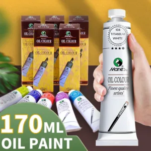 Marie's Oil Paint 170ml/5.95oz Large Tube for Canvas Painting,Egg,Graffiti,Fabric,Stone,Leather,Wood,Ceramic for Adults,Artists