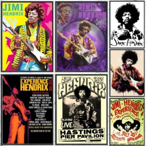 Guitarist J-Jimi HendrixS Painting Calligraphy HD Canvas Poster Crease Free Waterproof All Space Wall Decor