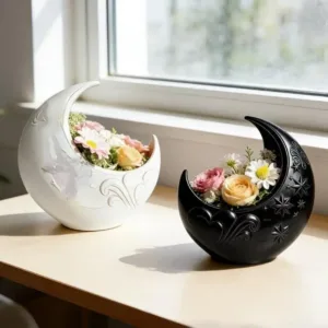 Crescent Moon Shaped Storage Box Embossed Star Pattern Two Color Options For Rings Earrings Keys Multi-Purpose Decorative Dish