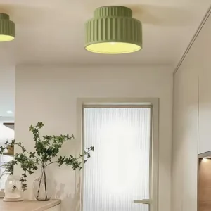 E27 White Two Tiered Ceiling Lamp Nordic Resin Lamps LED Study Restaurant Cylindrical Living Room Home Decoration Lights