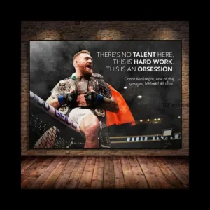 Conor McGregor Inspirational Quote Canvas Art Boxer Poster Fighter Wall Decor for Living Room and Office