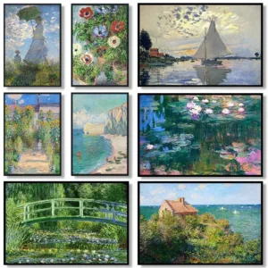 Claude Monet Water Lilies Classical Garden Landscape Posters and Prints Canvas Printing Wall Art Picture for Living Room Decor