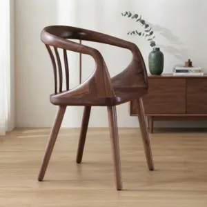 Solid Wood Nordic Dining Chairs for Kitchen Lounge Restaurant Home Furniture Simple Backrest Armchair Modern Minimalist