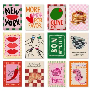 1pcs Frameless Classic Retro Poster Abstract Canvas Painting More Love Croissant Chili Printing for Kitchen Restaurant Decor