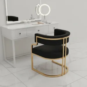 Minimalist Salon Chair Comfortable Modern Gold Frame Chair Upholstered Armchair Soft Upholstery Furniture Easy to Clean