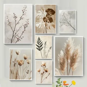Abstract Bohemian Aesthetics Plant Flower Art Poster Printing Canvas Painting Prints Hotel Homestay Corridor Room Wall Decor