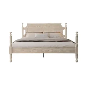 Solid Wood King Size Platform Bed Frame with Headboard & Footboard, 12 Sturdy Slats Base, Center Metal Legs,, Customized