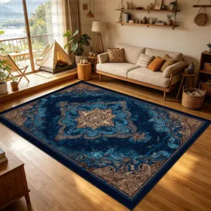 Persian Classic Retro Style Living Room Luxury Carpet Antiskid Washable Bedroom Decoration Rug Soft Plush Office Geometric Mat