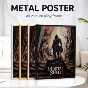 Mortal Shell 2 Dark Fantasy Framed Aluminum Metal Poster Customized Photo Epic Style Wall Art For Game Room Adventure Fan Gift