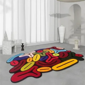 VIKAMA Color Irregular Carpet Crystal Velvet Modern living Room Sofa Coffee Table Mat Home Bedroom Study Cloakroom Carpet