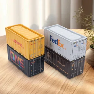 4pcs/set Mini Iron Storage Box Creative Decoration Collect Small Item Miniature Storage Iron Box Desktop Mini Container Model