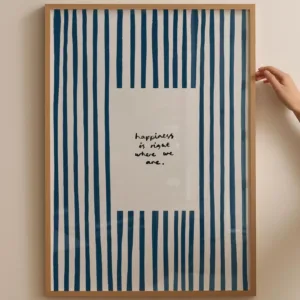 Minimalist Quote Wall Art Poster – Modern Abstract Stripe Canvas Print with Inspirational Text, Nordic Living Room Bedroom Decor