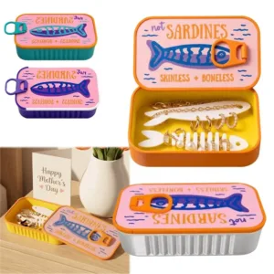 3D Printed Sardine Tin Jewelry Box Durable Multi Functional Necklace and Earring Storage Box Creative Decorative
