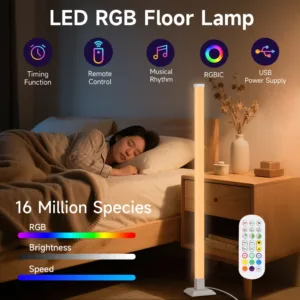 Smart LED Floor Light RGB Stand Floor Lamp Bar App Control Neon Lights Room Ambience Lighting For Bedroom Parlor Christmas Decor